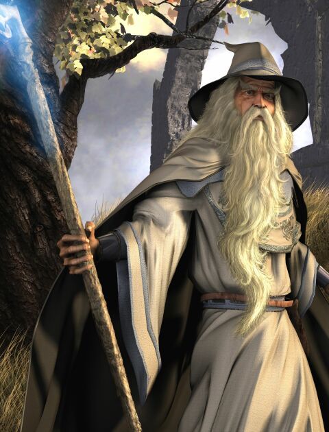 The Lord of the Rings: The Fellowship of the Ring Concept Art (The Lord of the Rings: The Fellowship of the Ring Game Assets disc (November 2002)): Gandalf pose