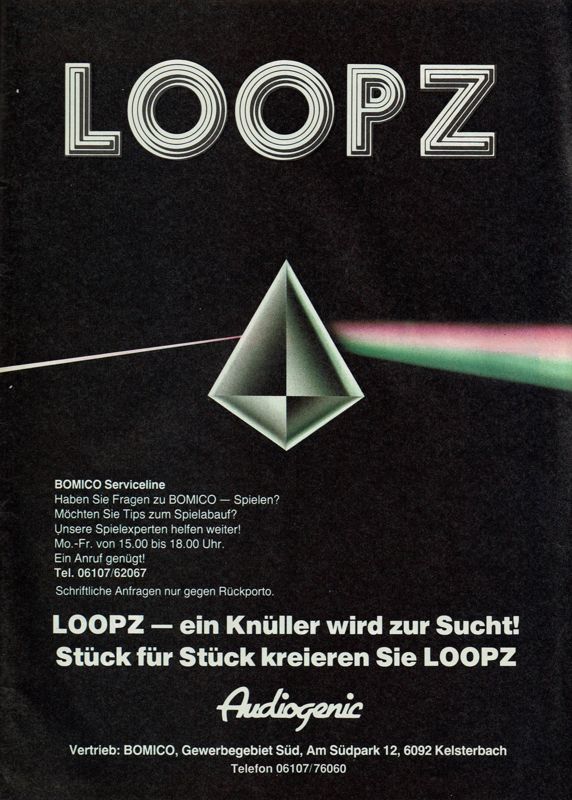 Loopz Magazine Advertisement (Magazine Advertisements): Power Play (Germany), Issue 12/1990