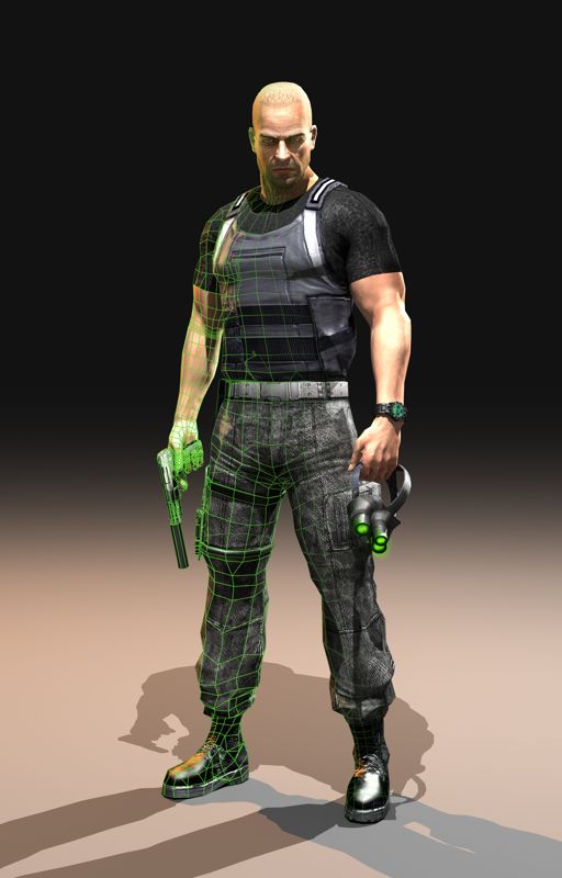 Tom Clancy's Splinter Cell: Double Agent Render (Ubisoft E3 2006 Los Angeles May 10-12 Press Kit): Sam wireframe