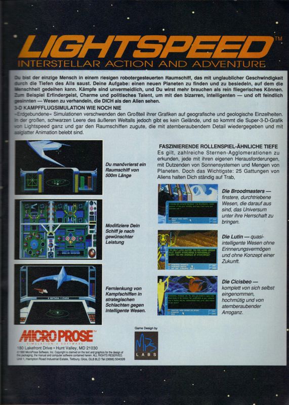 Lightspeed Magazine Advertisement (Magazine Advertisements): ASM (Germany), Issue 11/1990