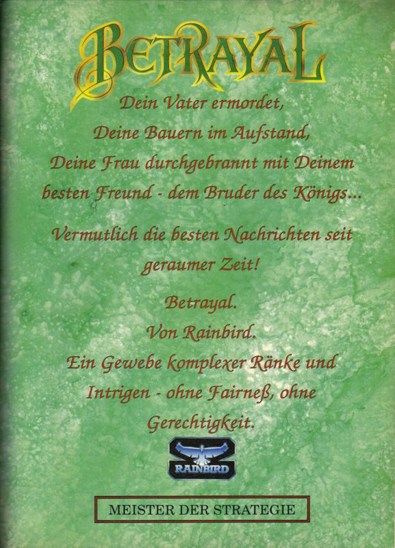 Betrayal Magazine Advertisement (Magazine Advertisements): ASM (Germany), Issue 11/1990
