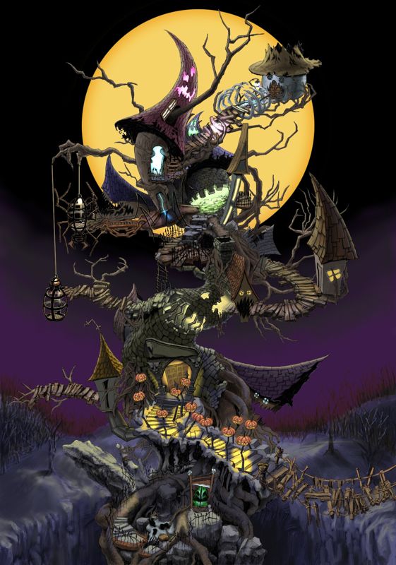 Kingdom Hearts Concept Art (Official Press Kit - Game World - Halloween Town): Halloween Town 1
