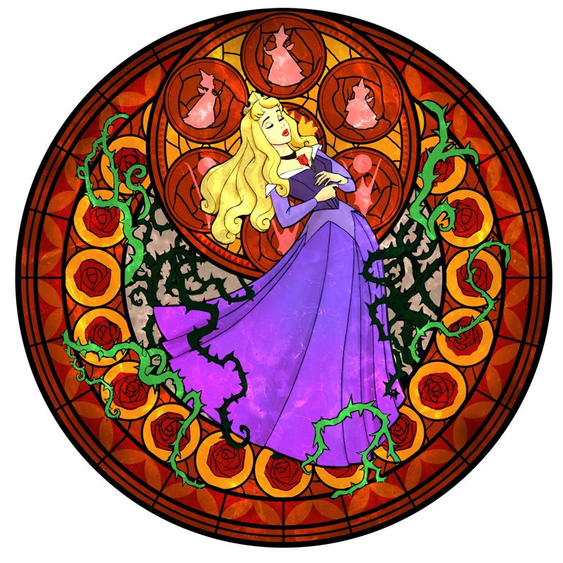 Kingdom Hearts Concept Art (Official Press Kit - Princesses (Stained Glass)): Sleeping Beauty