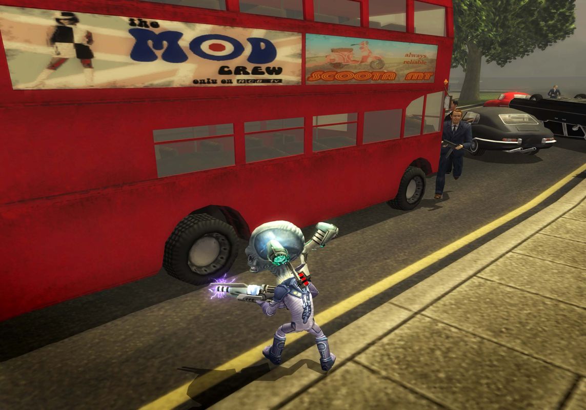 Destroy All Humans! 2 Screenshot (Destroy All Humans 2 Assets Disc): Crypto bus big Albion