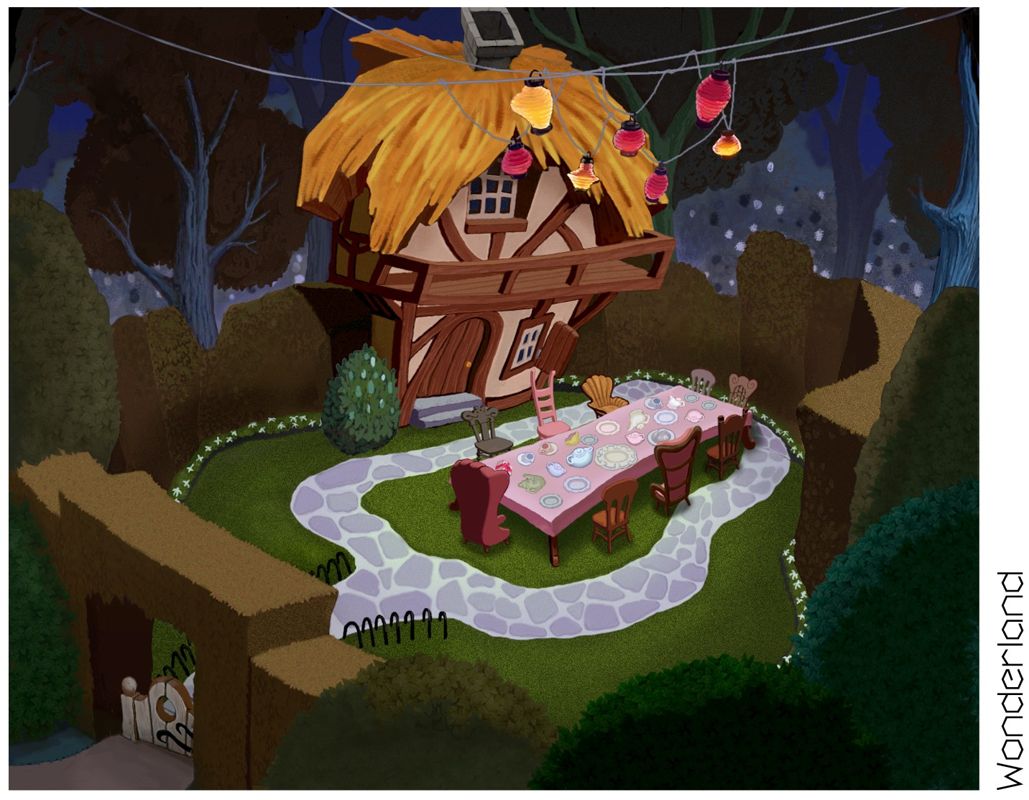 Kingdom Hearts Concept Art (Official Press Kit - Game World - Wonderland): Wonderland