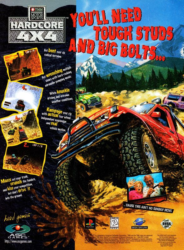 TNN Motor Sports Hardcore 4x4 Magazine Advertisement (Magazine Advertisements): Ultra Game Players (United States), Issue 93 (January 1997) p. 19