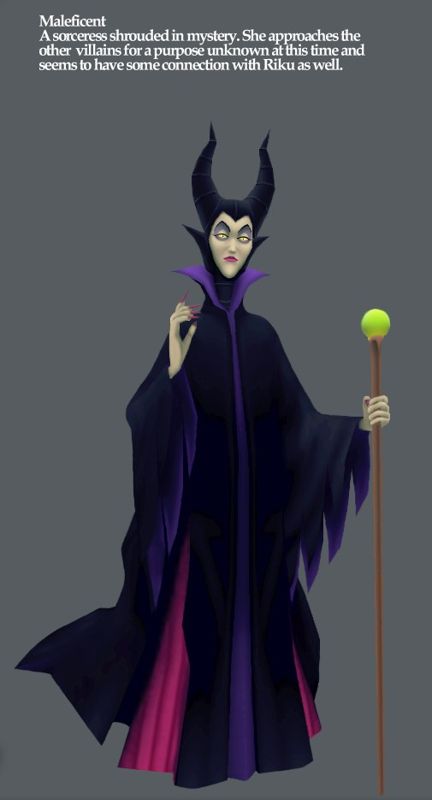 Kingdom Hearts Concept Art (Official Press Kit - Game World - Monstro): Maleficent profile