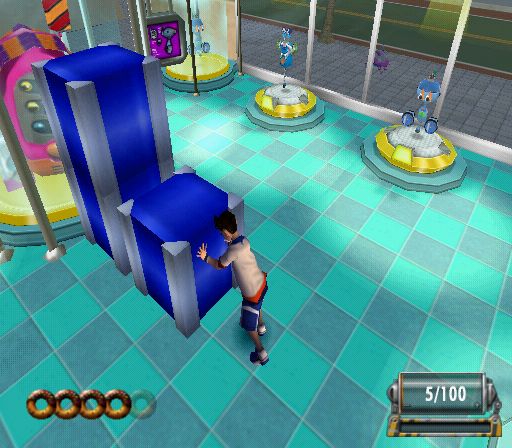 Cubix: Robots for Everyone - Showdown Screenshot (3DO DPK ECTS 2002): Connor push (PS2)