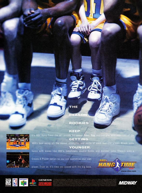 NBA Hangtime Magazine Advertisement (Magazine Advertisements): Ultra Game Players (United States), Issue 93 (January 1997) p. 41