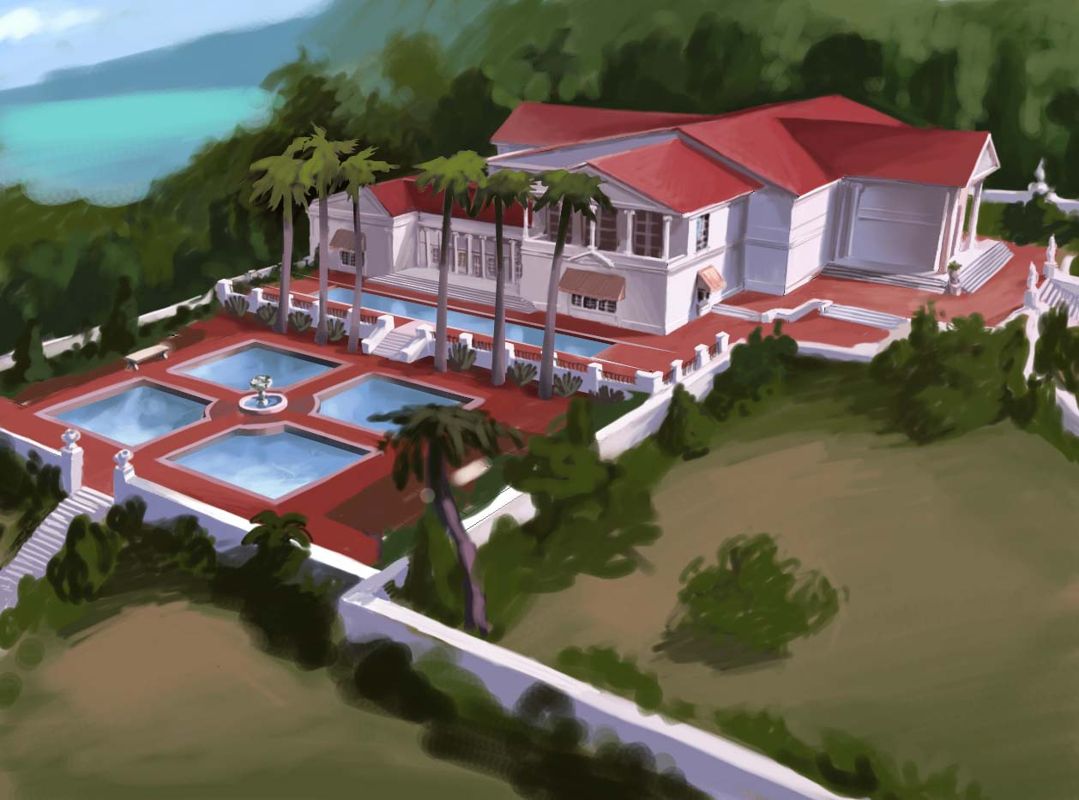 Scarface: The World Is Yours Concept Art (Scarface: The World Is Yours EPK): Mansion exterior