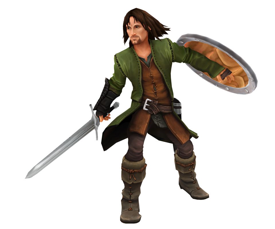 The Lord of the Rings: Aragorn's Quest Render (The Lord of the Rings: Aragorn's Quest / Super Scribblenauts Review Assets Disc): Aragorn Attack