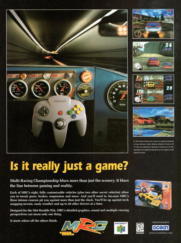 MRC: Multi-Racing Championship Magazine Advertisement (Magazine Advertisements): GameFan (USA), Vol. 02, #02 (February 1998)