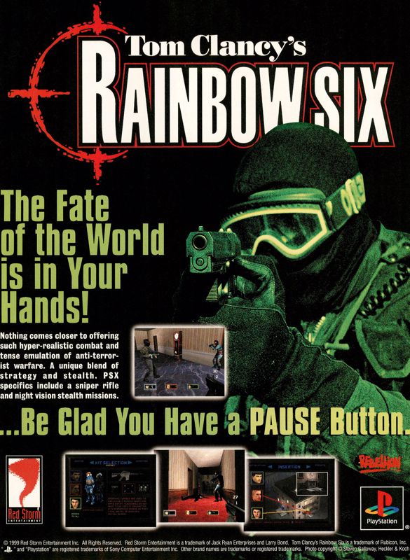 Tom Clancy's Rainbow Six Magazine Advertisement (Magazine Advertisements): Official U.S. PlayStation Magazine (United States), Volume 3, Issue 1 (October 1999) p. 111