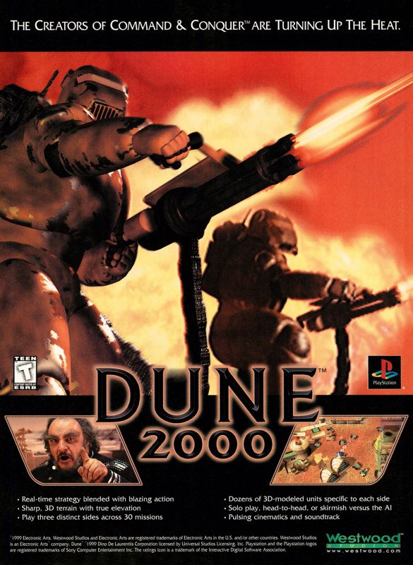 Dune 2000 Magazine Advertisement (Magazine Advertisements): Official U.S. PlayStation Magazine (United States), Volume 3, Issue 1 (October 1999) p. 121