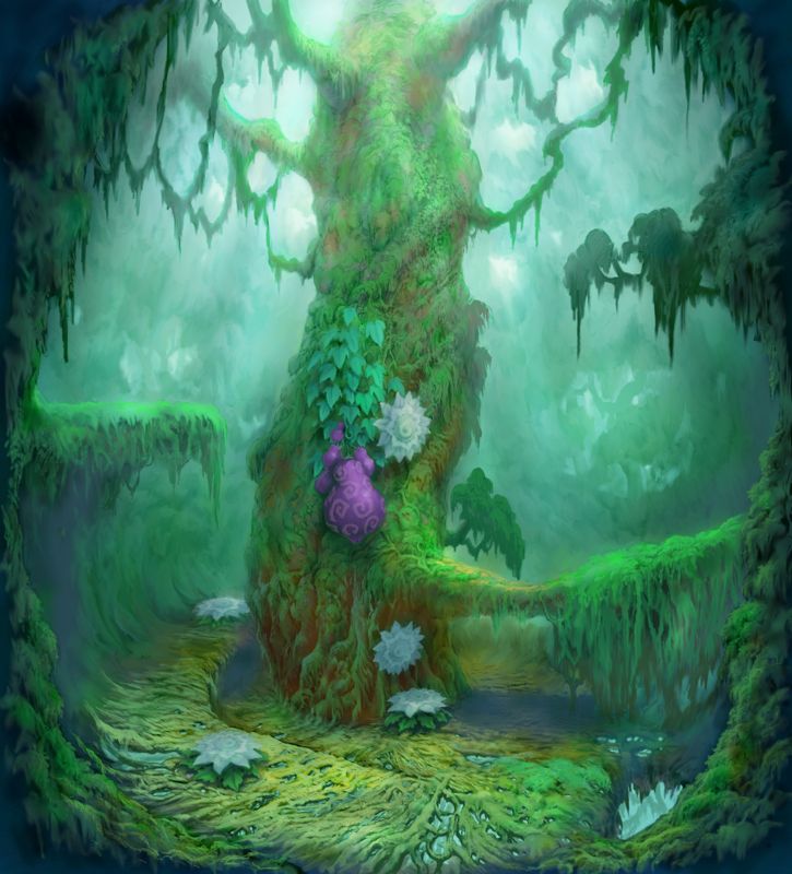 Kingdom Hearts Concept Art (Official Press Kit - Game World - Deep Jungle): Deep Jungle 1