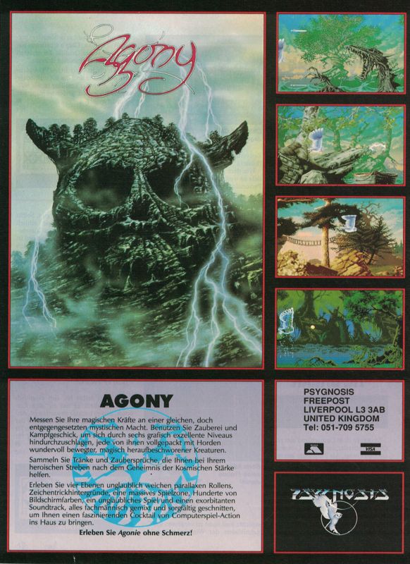 Agony Magazine Advertisement ( Magazine Advertisements): ASM (Germany), Issue 1/92