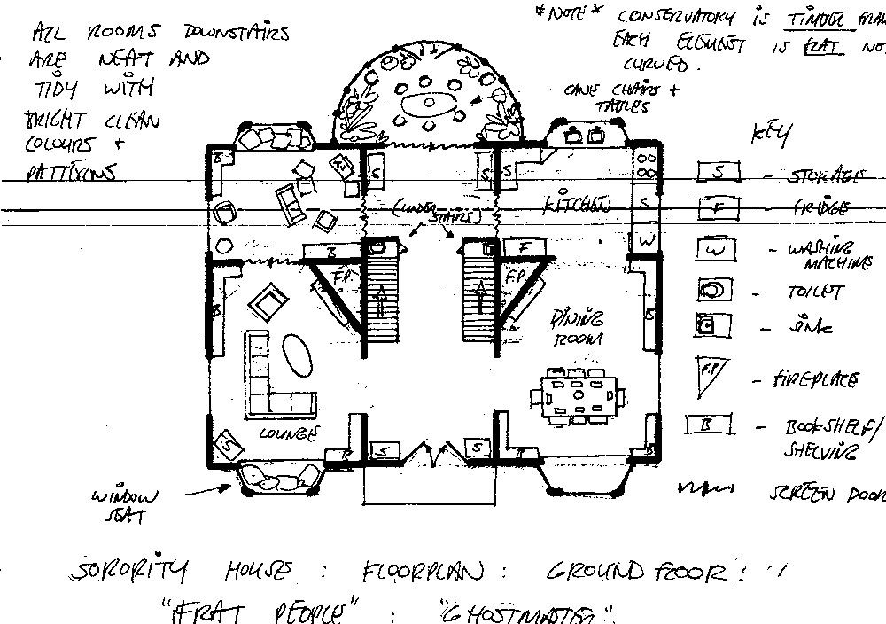 Ghost Master (Collector's Edition) Concept Art (Location Designs: Fraternity House): sorority-3