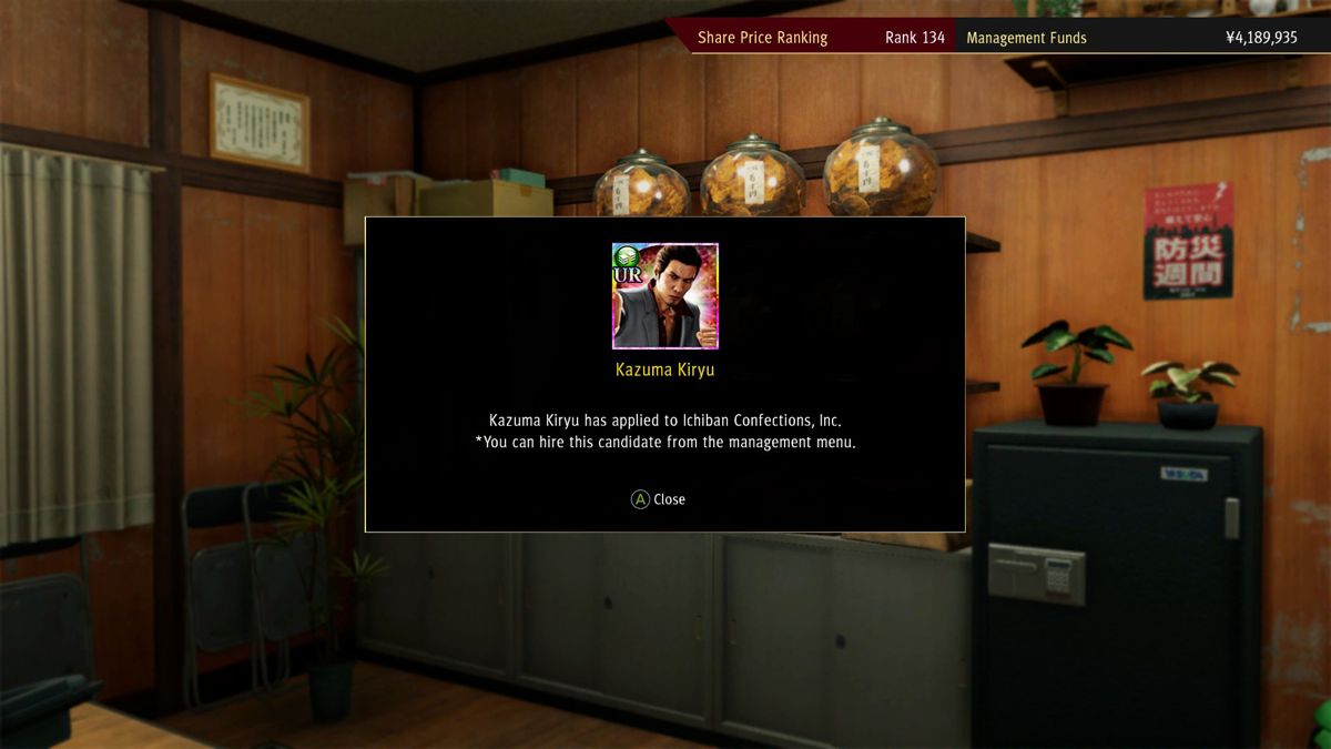 Yakuza: Like a Dragon - Management Mode Set Screenshot (Steam)