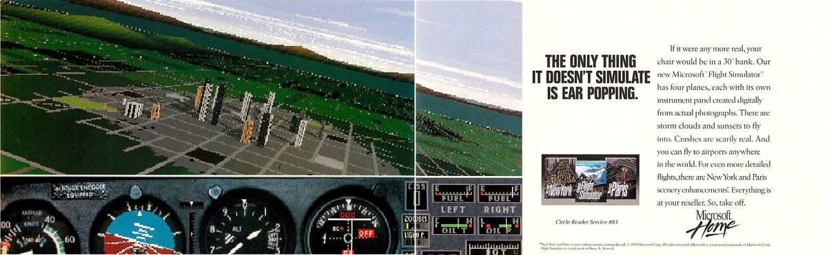 Microsoft Flight Simulator (v5.0) Magazine Advertisement (Magazine Advertisements): Computer Gaming World (US), Number 111 (October 1993)