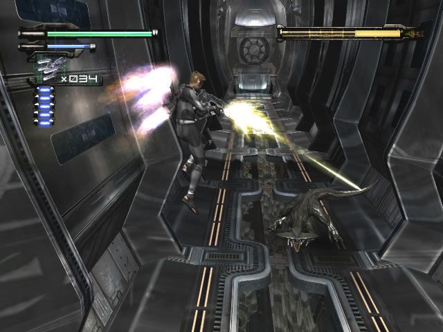 Dino Crisis 3 Screenshot (Capcom E3 2003 Press Disk): Shooting While Flying