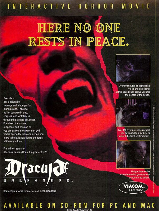 Dracula Unleashed Magazine Advertisement (Magazine Advertisements): Computer Gaming World (US), Number 112 (November 1993)
