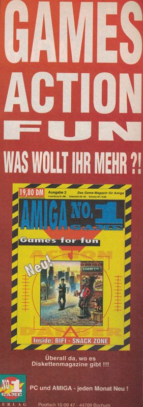 Bi-Fi Roll: Snack Zone Magazine Advertisement (Magazine Advertisements): Amiga Joker (Germany), Issue 1/1994