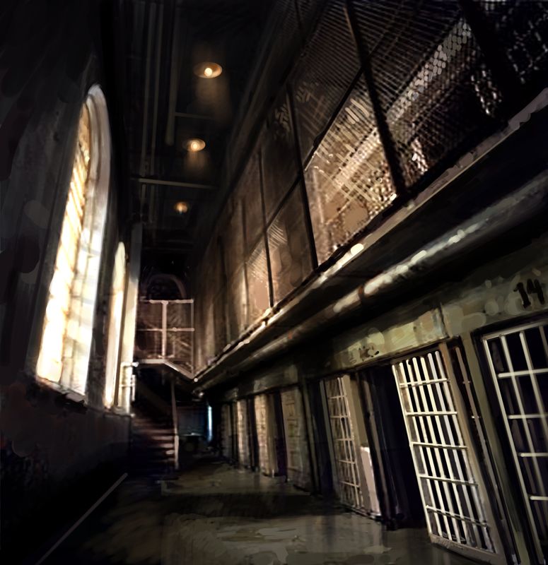 The Suffering: Ties That Bind Concept Art (The Suffering: TTB / Hello Kitty Asset Disc): Towering cellblock