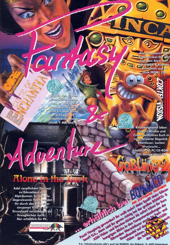 Curse of Enchantia Magazine Advertisement (Magazine Advertisements): ASM (Germany), Issue 01/1993