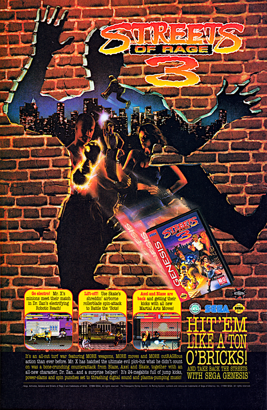 Streets of Rage 3 Magazine Advertisement (Magazine Advertisements): Bruce Lee (Malibu Comics, United States) Issue 1 (July 1994) Back Cover