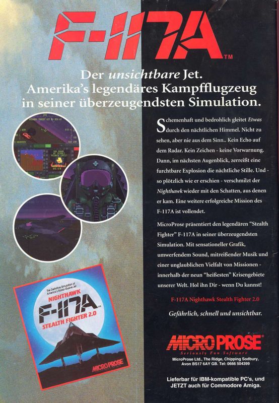 F-117A Nighthawk Stealth Fighter 2.0 Magazine Advertisement (Magazine Advertisements): ASM (Germany), Issue 09/1993