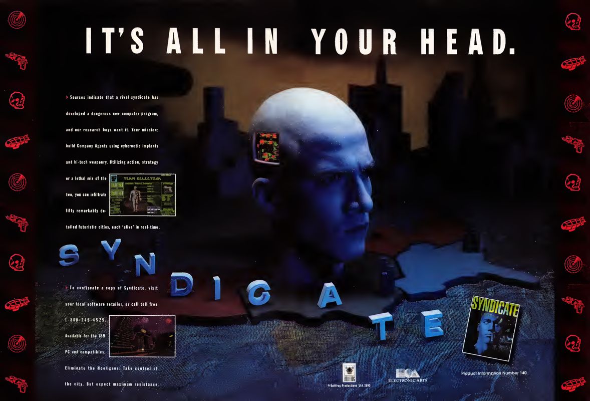 Syndicate Magazine Advertisement (Magazine Advertisements):<br> Game Players PC Entertainment (United States) Vol. 6 Issue #4 (July 1993)