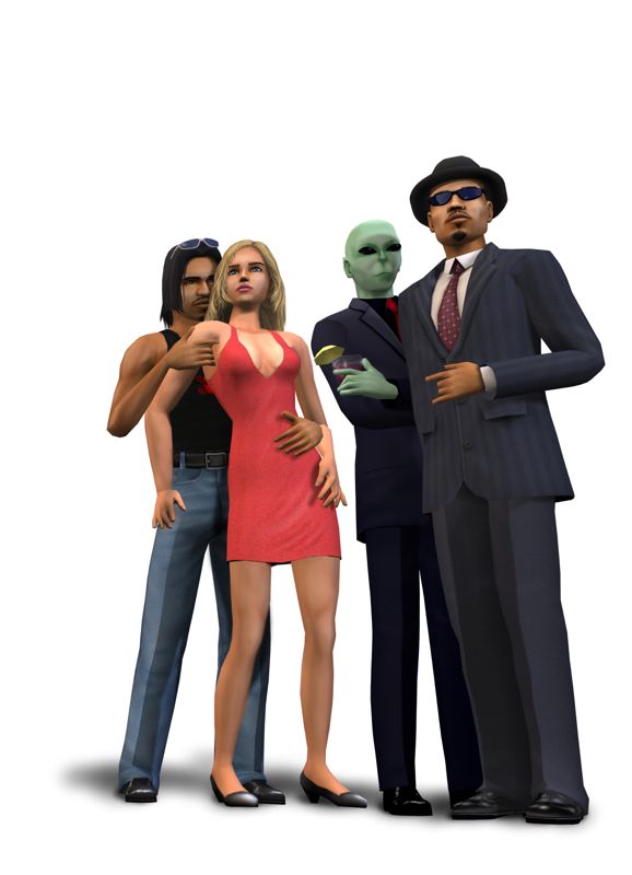 The Sims 2 Render (The Sims 2 Press Kit): Alien Gang