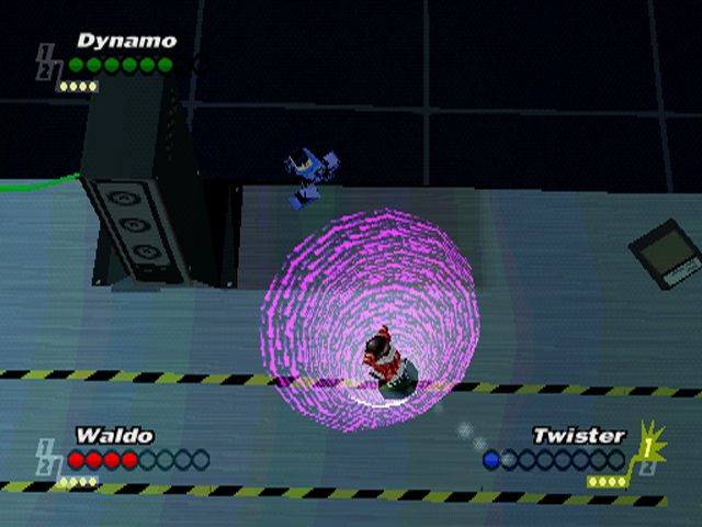 FoxKids.com Micro Maniacs Racing Screenshot (Codemasters DPK): Twister spin laser