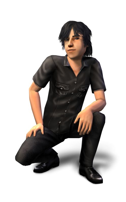The Sims 2 Render (The Sims 2 Press Kit): Teen boy all black