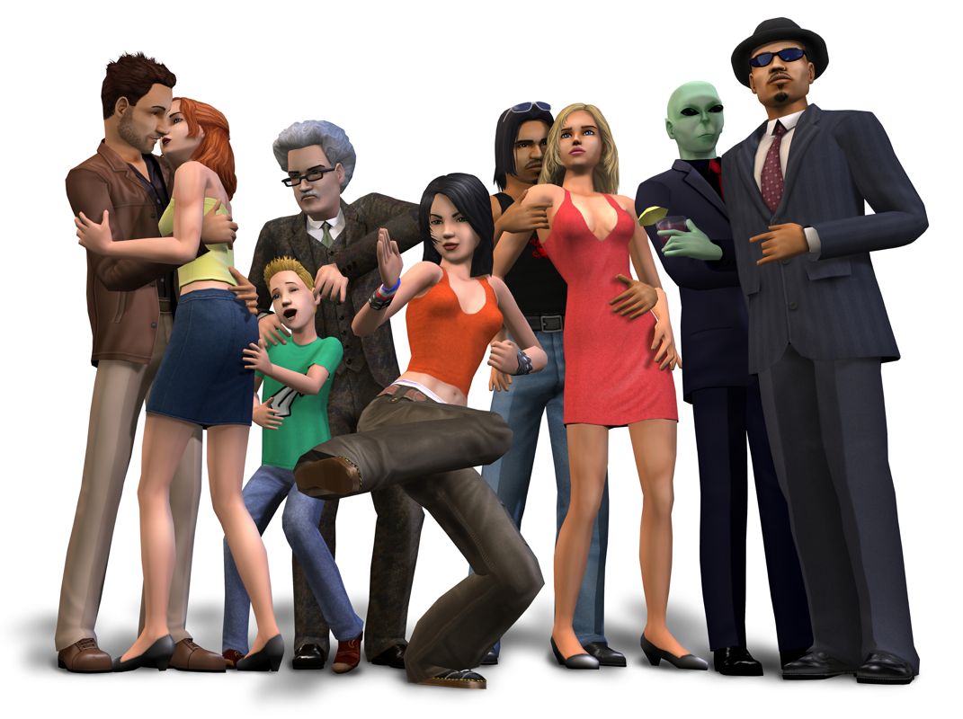 The Sims 2 Render (The Sims 2 Press Kit): Large Group