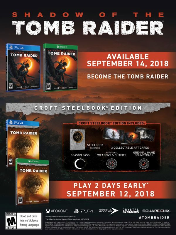 Shadow of the Tomb Raider Magazine Advertisement (Magazine Advertisements): Walmart GameCenter (US), Issue 59 (2018) Page 33