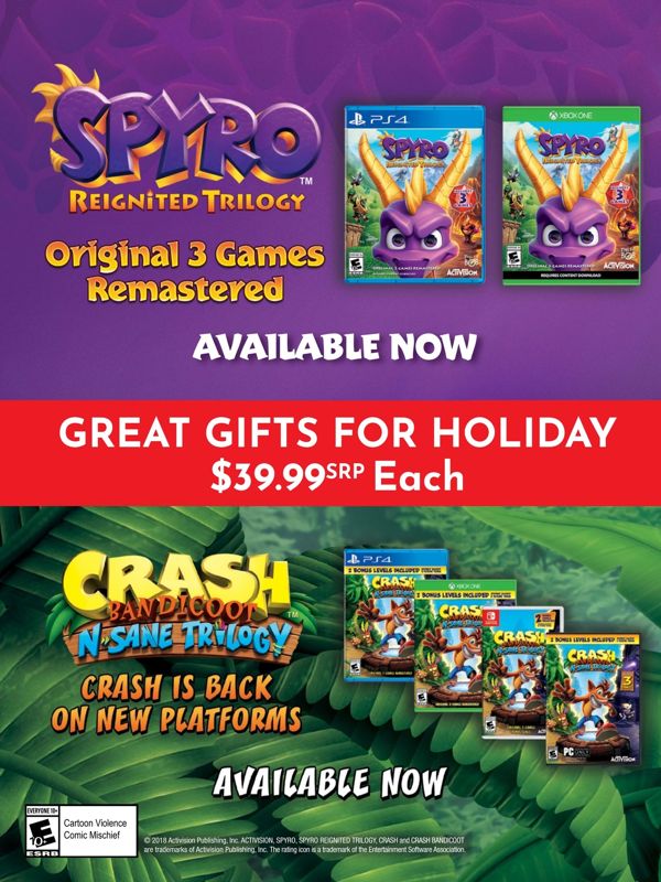 Spyro: Reignited Trilogy Magazine Advertisement (Magazine Advertisements): Walmart GameCenter (US), Issue 61 (2018) Page 17