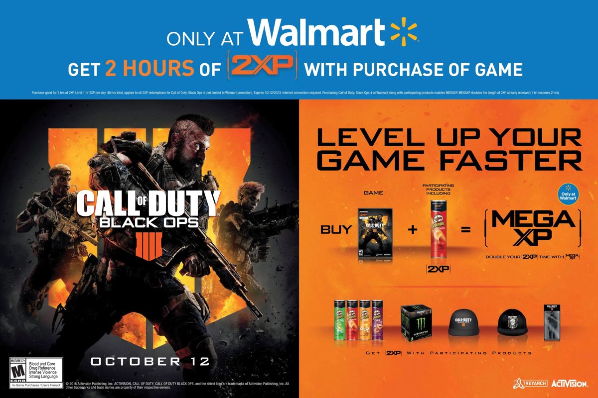 Call of Duty: Black Ops IIII Magazine Advertisement (Magazine Advertisements): Walmart GameCenter (US), Issue 60 (2018) Pages 26-27