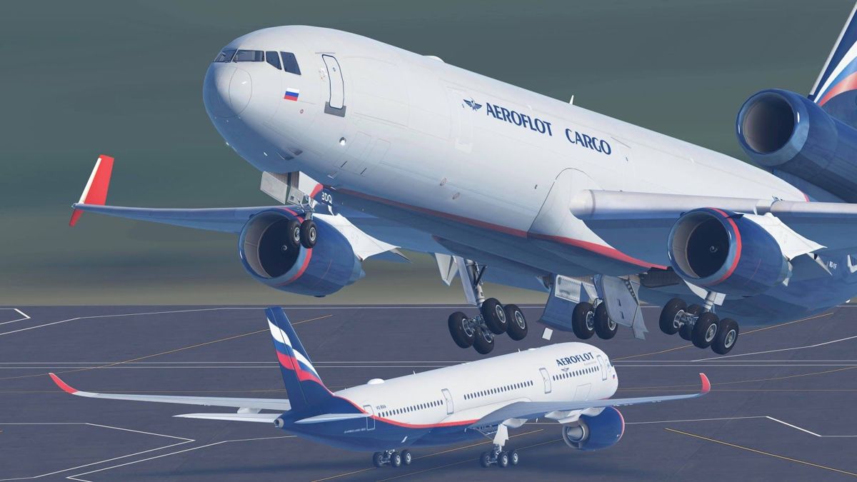 Infinite Flight Screenshot (Official Infinite Flight Blog): Aeroflot Cargo MD-11F taking off in Infinite Flight Multiplayer