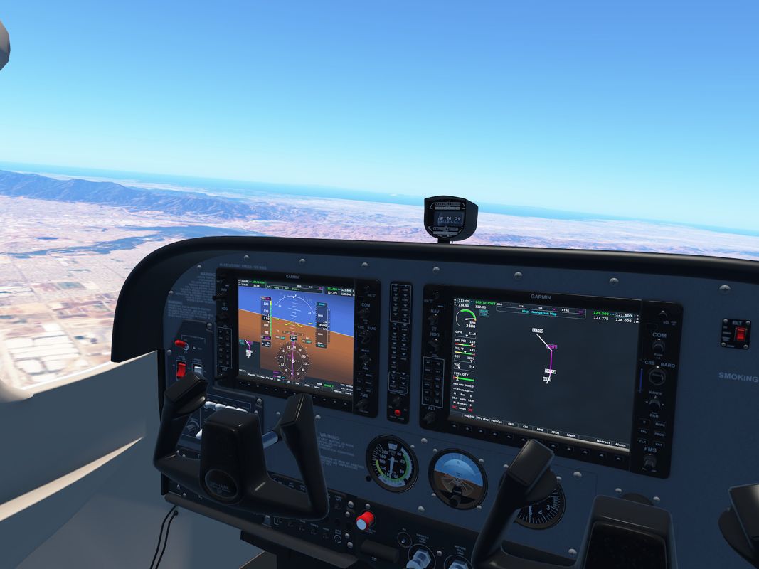 Infinite Flight Screenshot (Official Infinite Flight Blog): Cessna 172 with G1000 avionics in Infinite Flight over California