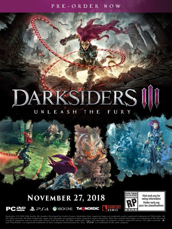 Darksiders III Magazine Advertisement (Magazine Advertisements): Geek Magazine (US), Issue 4 (2018) Page 23