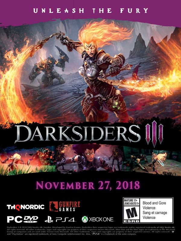 Darksiders III Magazine Advertisement (Magazine Advertisements): Walmart GameCenter (US), Issue 60 (2018) Page 17