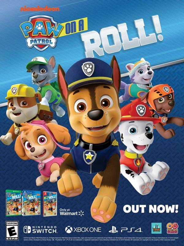 PAW Patrol: On a Roll! Magazine Advertisement (Magazine Advertisements): Walmart GameCenter (US), Issue 61 (2018) Page 19