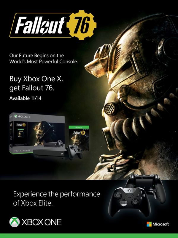 Fallout 76 Magazine Advertisement (Magazine Advertisements): Walmart Parents Guide to Video Games 2018 (US), Winter 2018 Page 23