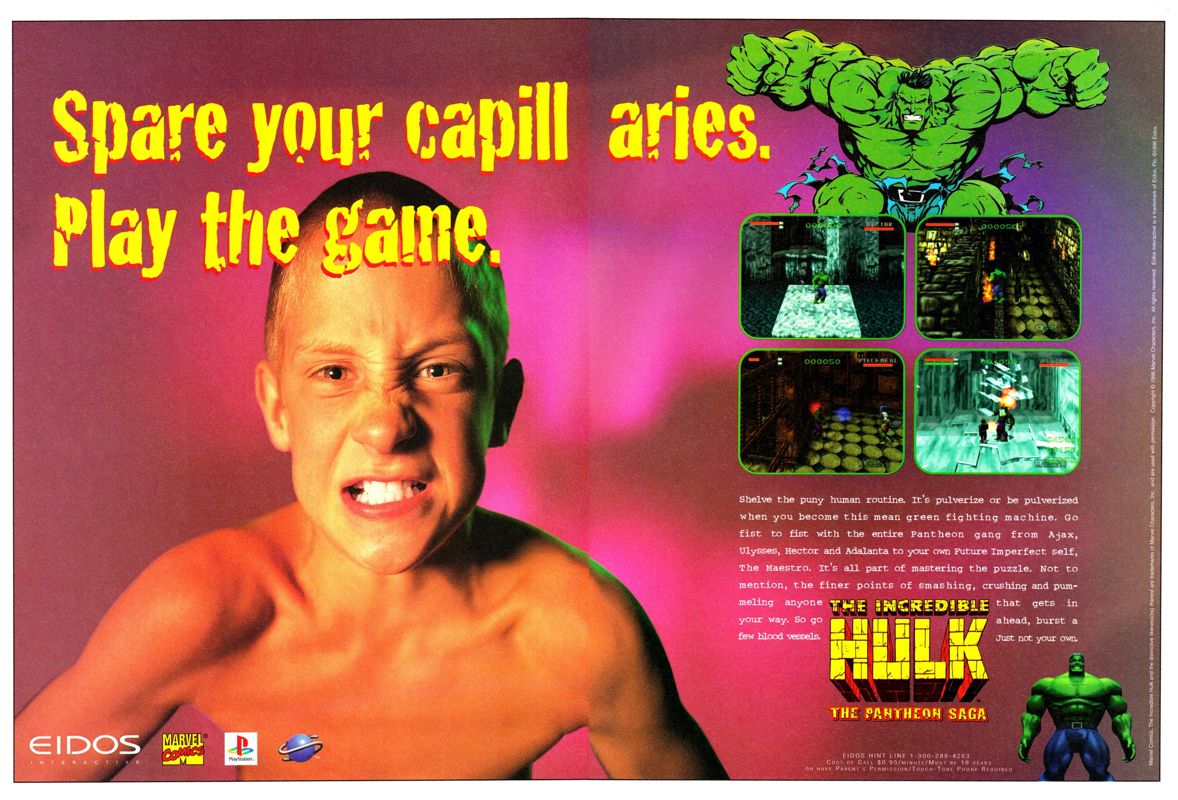 The Incredible Hulk: The Pantheon Saga Magazine Advertisement (Magazine Advertisements): Ultra Game Players (United States), Issue 93 (January 1997) pp. 48-49