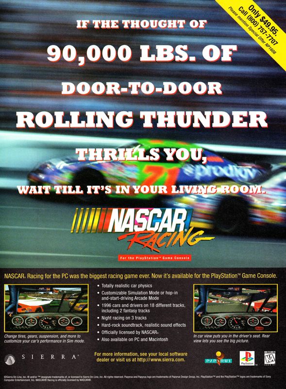 NASCAR Racing Magazine Advertisement (Magazine Advertisements): Ultra Game Players (United States), Issue 93 (January 1997) p. 60