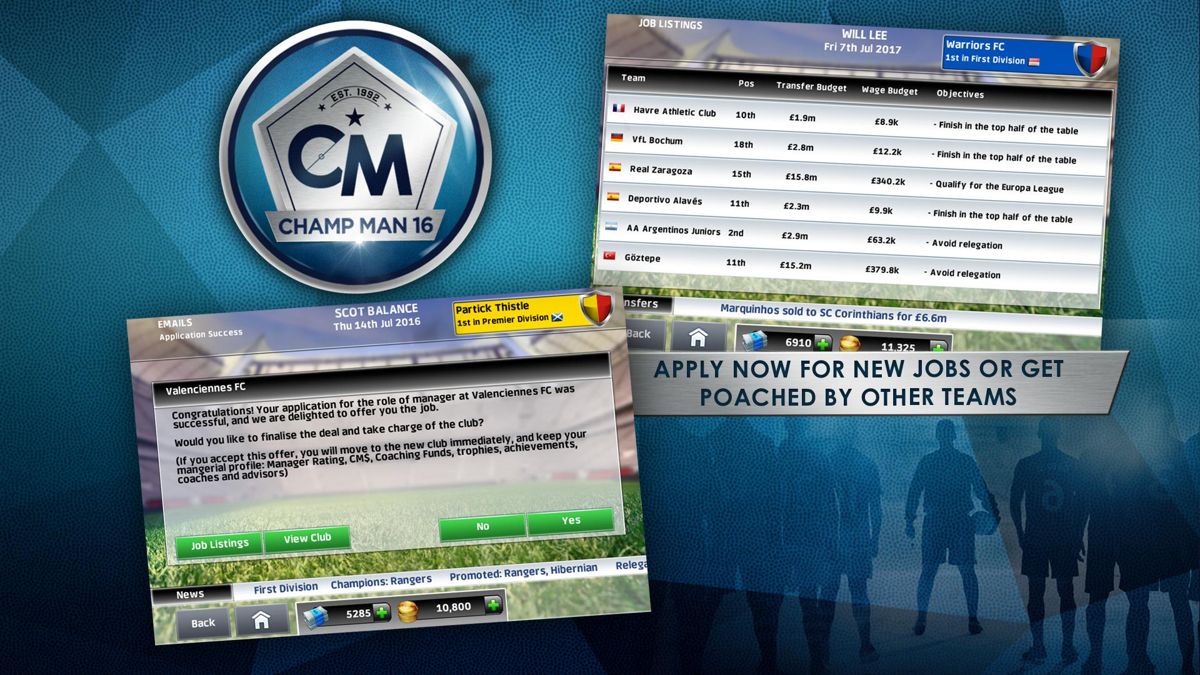 Champ Man 16 Screenshot (Google Play store)