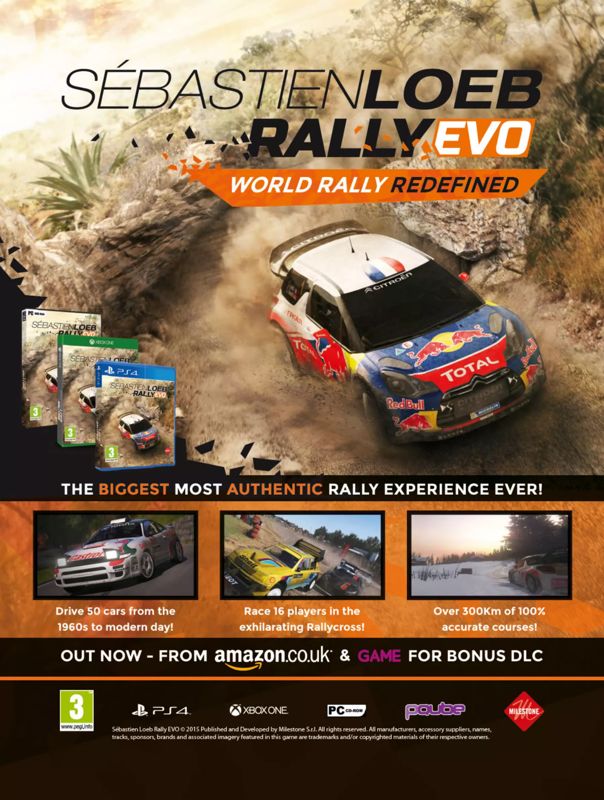 Sébastien Loeb Rally EVO Magazine Advertisement (Magazine Advertisements): Edge (United Kingdom), Issue 290 (March 2016)