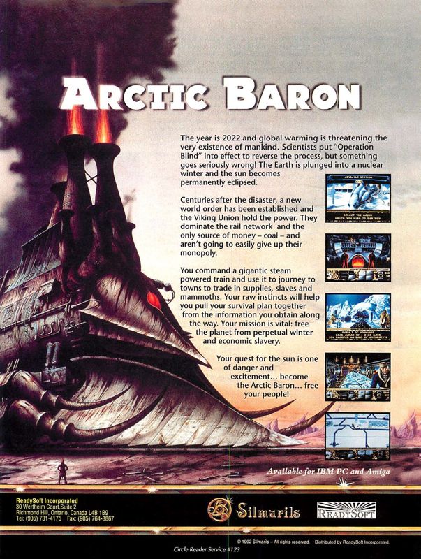 Arctic Baron Magazine Advertisement (Magazine Advertisements): Computer Gaming World (US), Number 114 (January 1994)