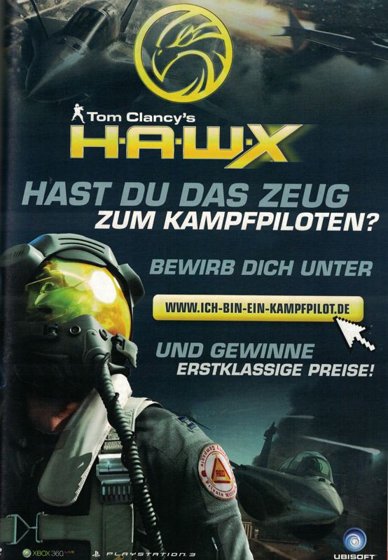 Tom Clancy's H.A.W.X Magazine Advertisement (Magazine Advertisements): Console Plus (Germany), Issue 03/2009